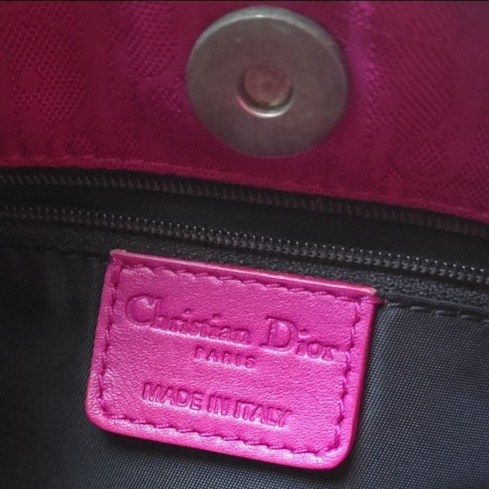 Christian Dior Magenta Oblique Monogram Canvas and Leather Trim 2007 Hobo Bag - Picture 8 of 12